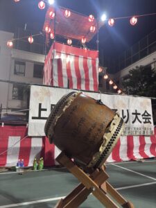 上野地区盆踊り大会の太鼓