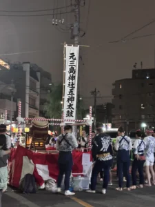 元三島神社五神太鼓の様子